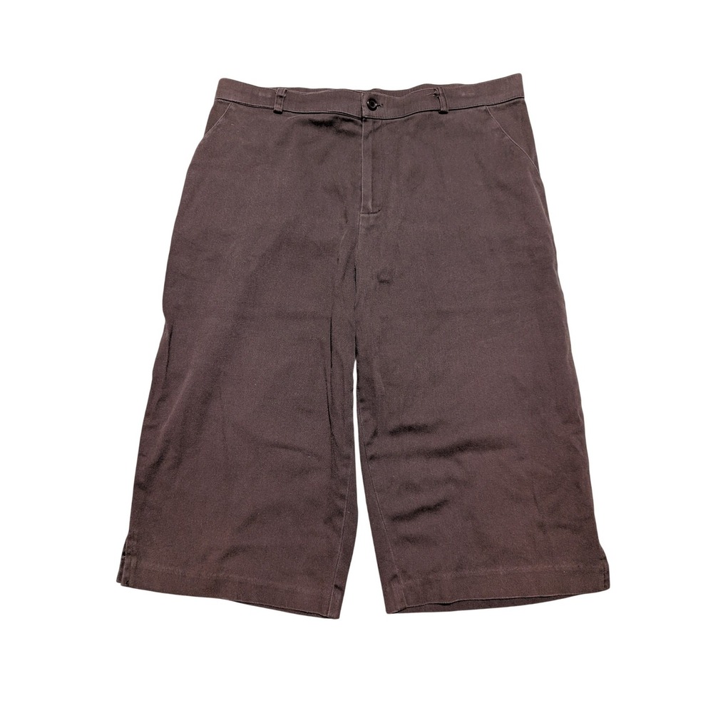 Jara Shorts Womens 12 Brown Bermuda High Rise Cotton Spandex Knee Length Vintage
